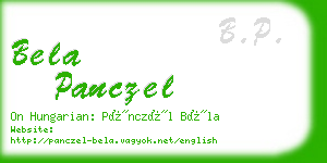 bela panczel business card